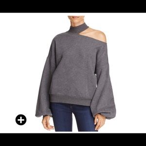 Vince Camino Choker Neck One Shoulder Sweatshirt